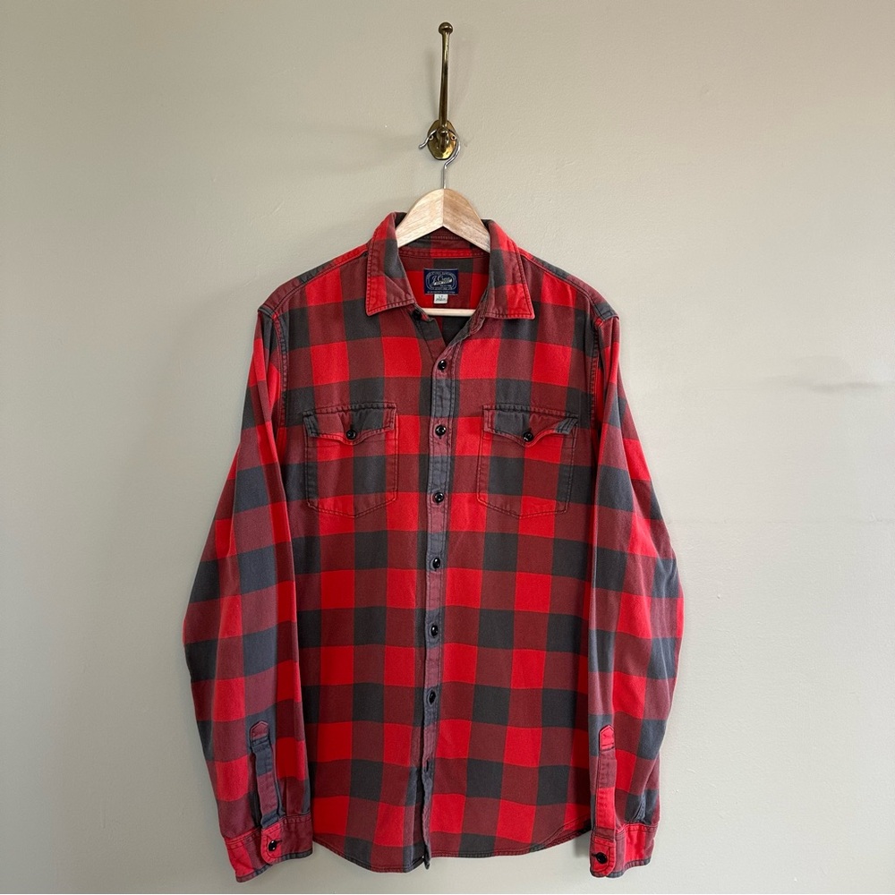 J. Crew Red and Gray Flannel Shirt- LT
